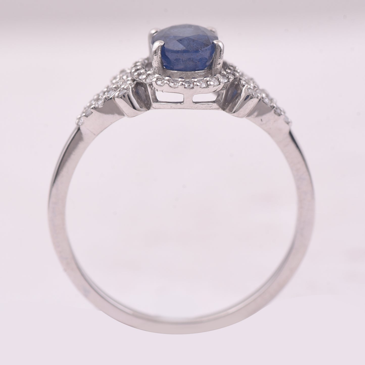 1.43 Ct Oval Mixed Cut Natural Sapphire 950 Platinum Ring