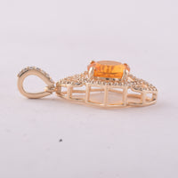 1.04 Ct Round Br.Opal 9K Gold Pendant