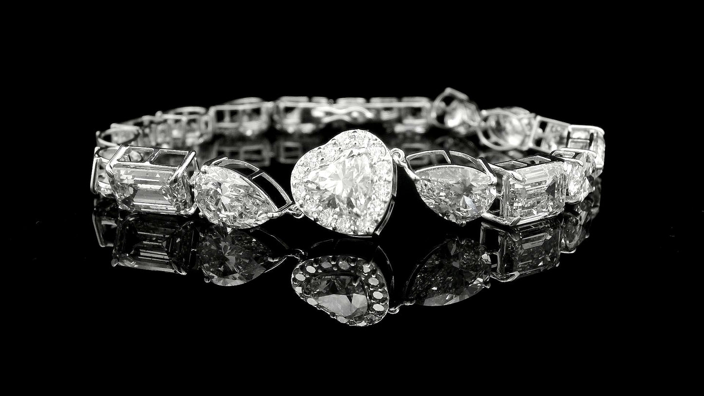 20.96 Carats Lab Grown Diamond 14K Gold Bracelet