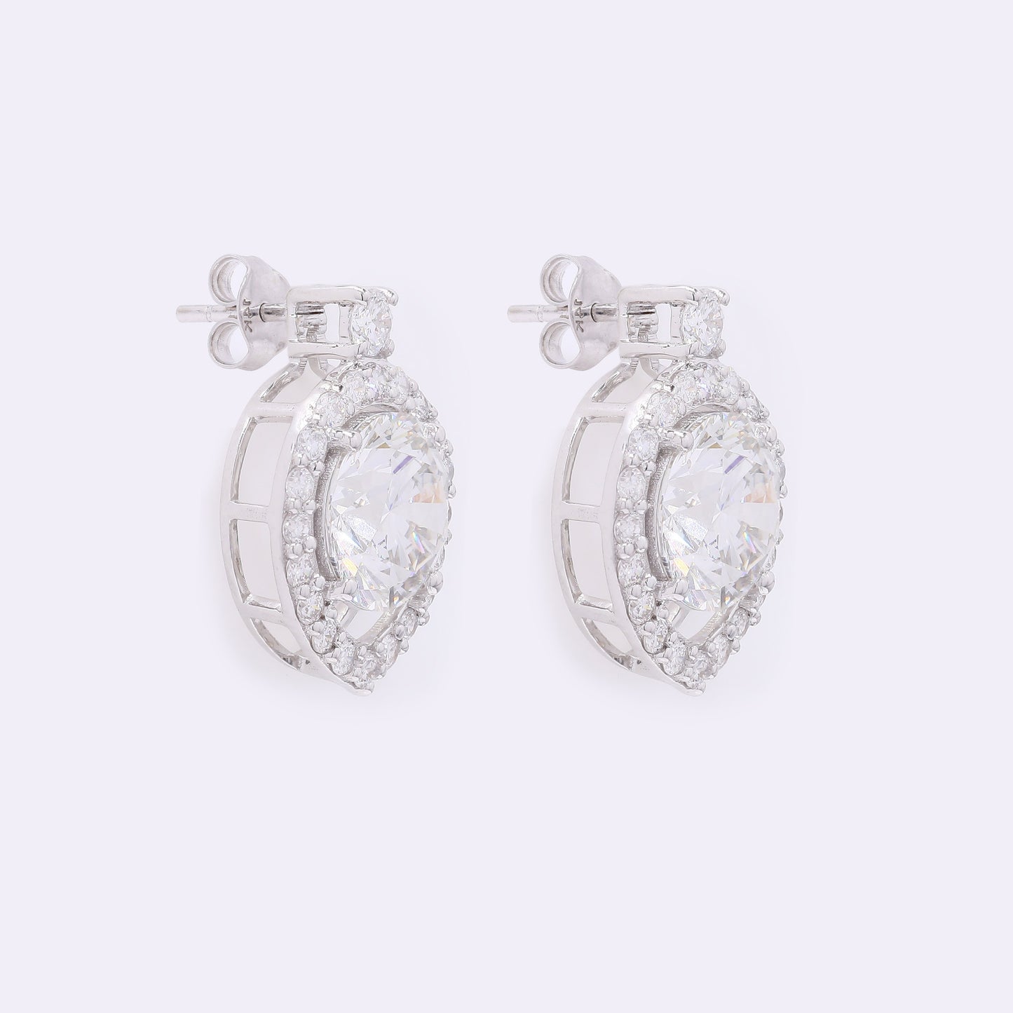 3.83 Carats Lab Grown Diamond 14K Gold Earrings
