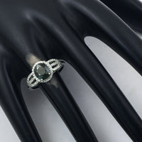 1.74 Ct Oval Mixed Cut Natural Green Sapphire 950 Platinum Ring