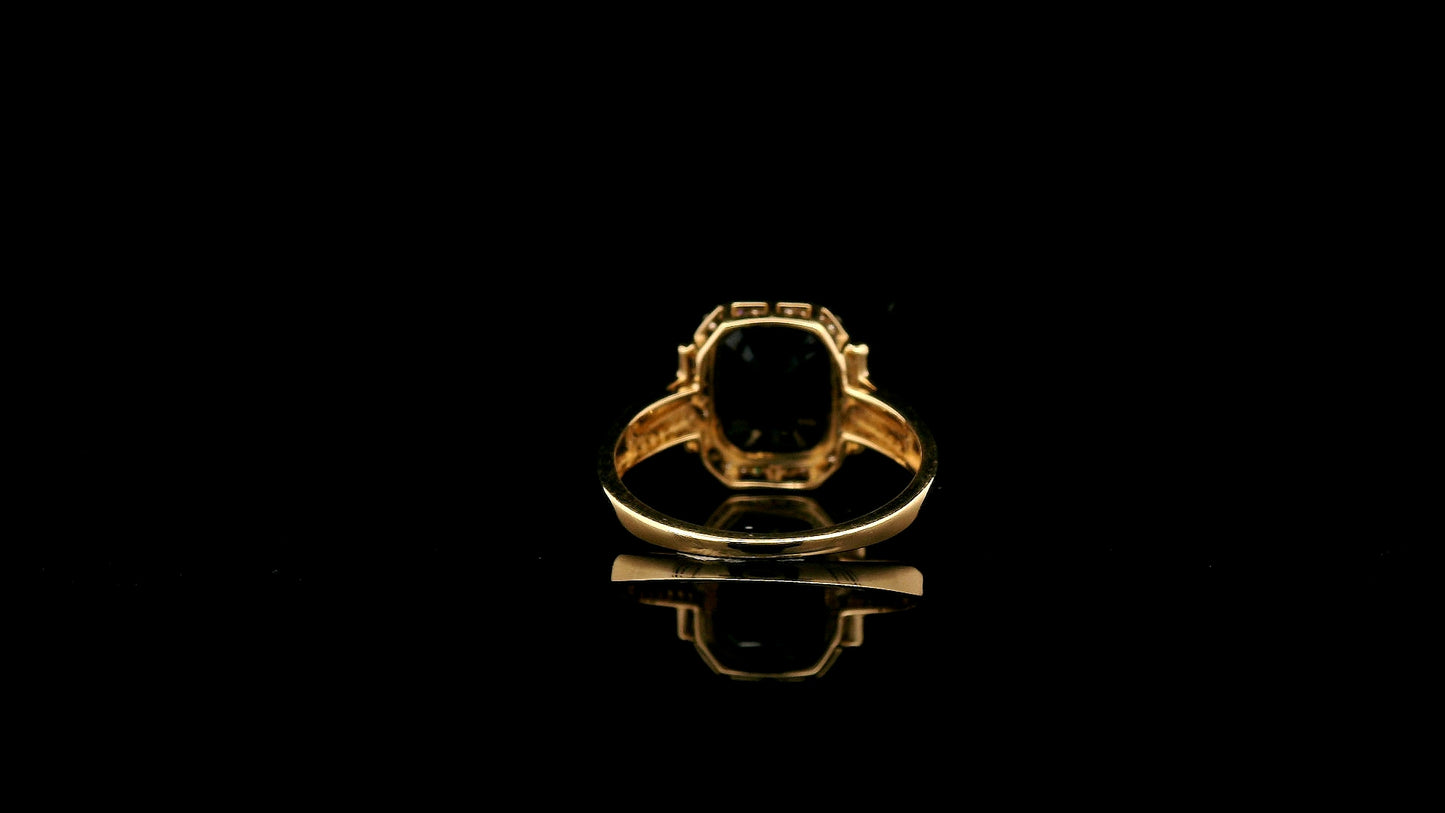 3.01 Ct Octagon Natural Sapphire 14K Gold Ring
