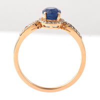 1.54 Ct Oval Mixed Cut Natural Sapphire 14K Gold Ring