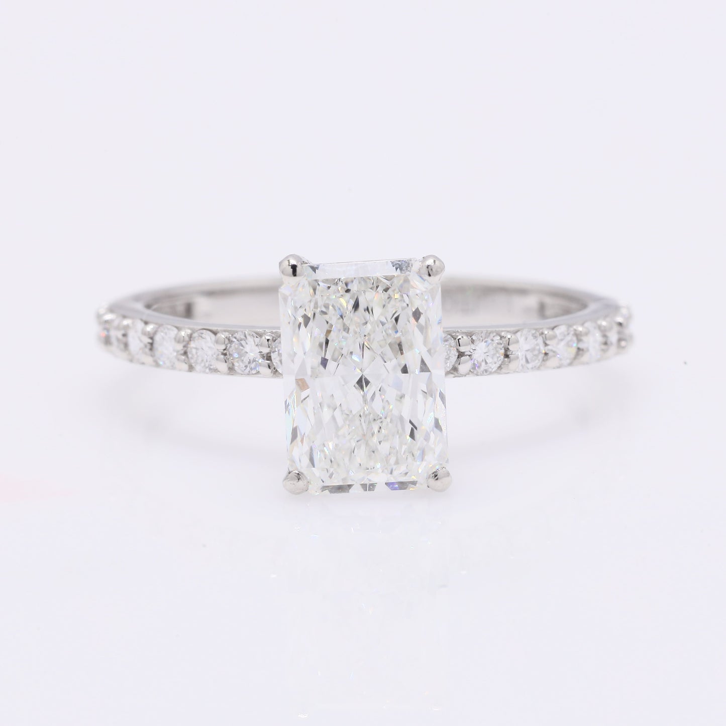 2.15 Ct Cut Cornere Rectangular Modifie Brilliant Lab Grown Diamond 950 Platinum Ring