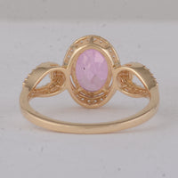1.65 Ct Oval Pink Topaz 9K Gold Ring