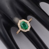1.29 Ct Oval Emerald 9K Gold Ring