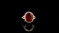 5.68 Ct Oval Mixed Cut Natural Corundum Ruby 950 Platinum Ring