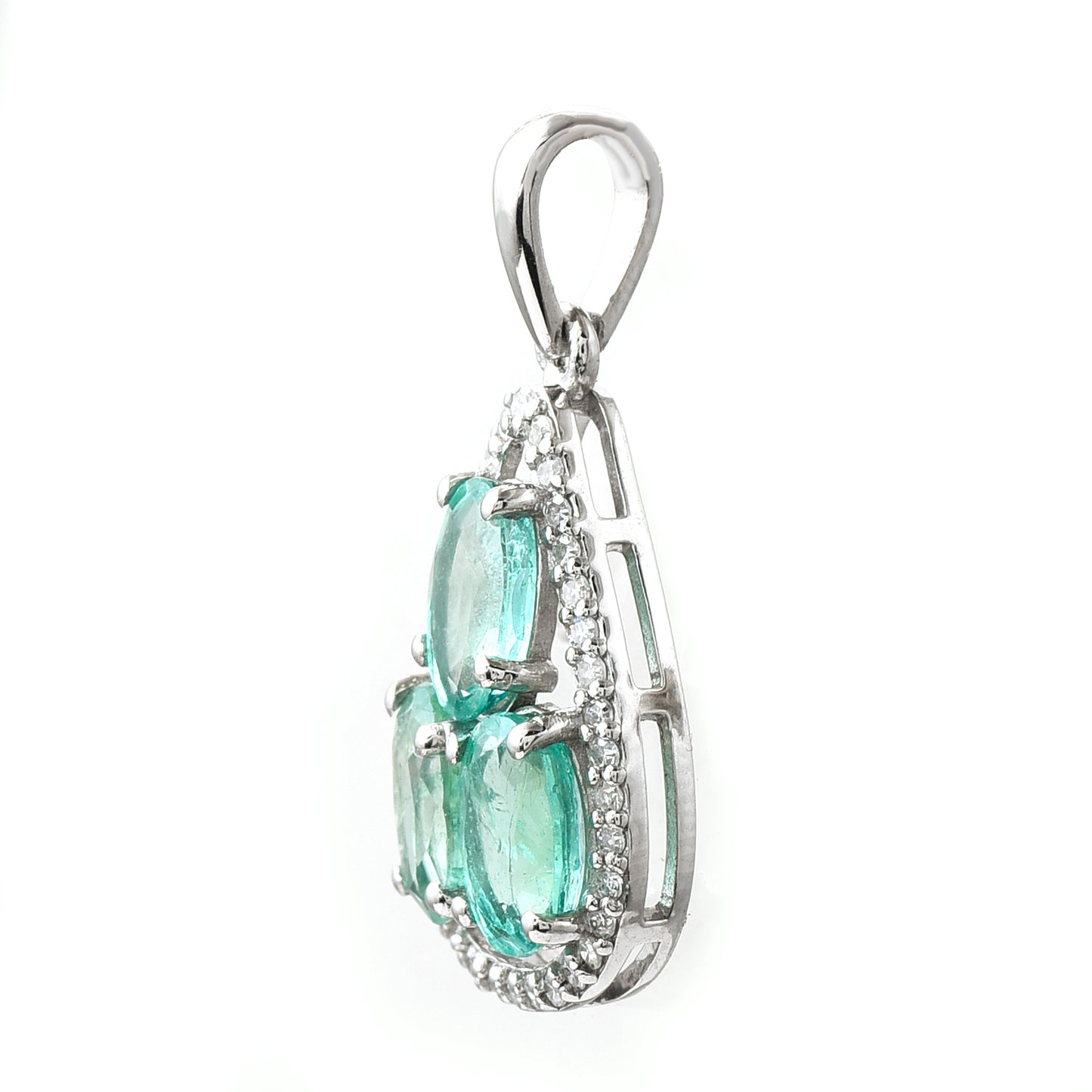 1.27 Ct Oval Emerald 950 Platinum Pendant
