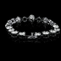 27.29 Ct Round Lab Grown Diamond 14K Gold Bracelet