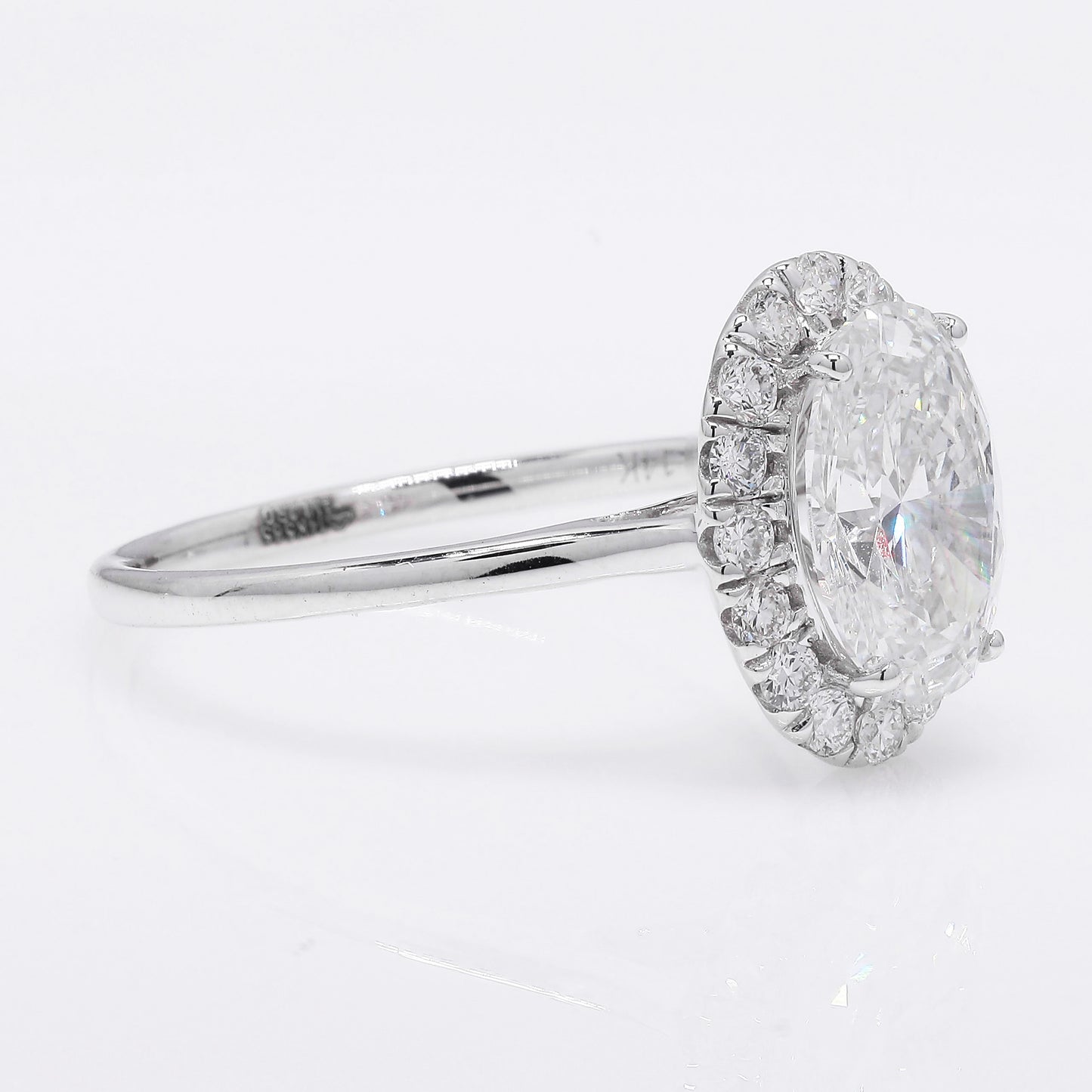 2.24 Ct Oval Brilliant Lab Grown Diamond 14K Gold Ring
