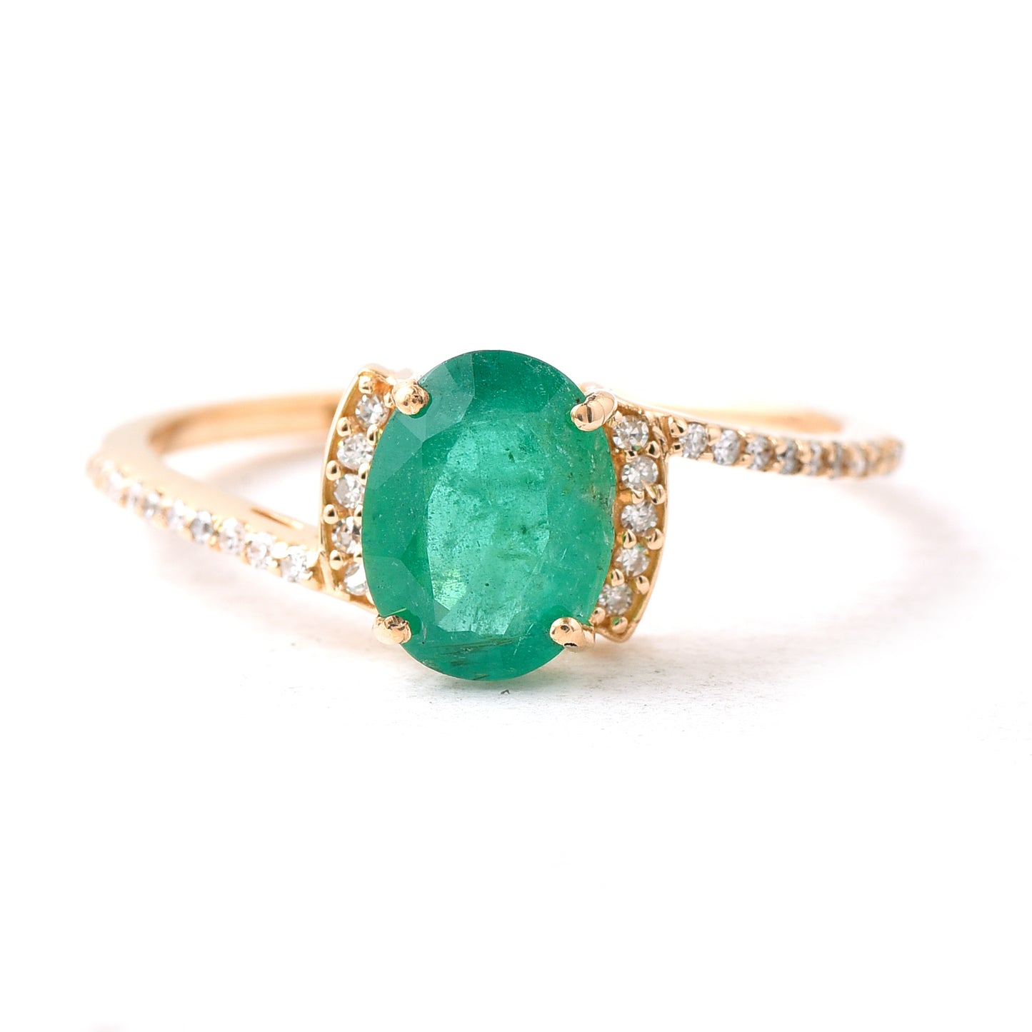 1.20 Ct Oval Emerald 14K Gold Ring