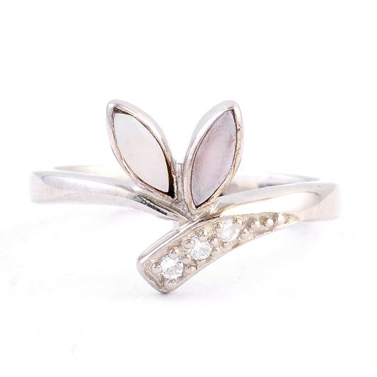 1.45 Ct Pearl Cz 925 Sterling Silver Ring