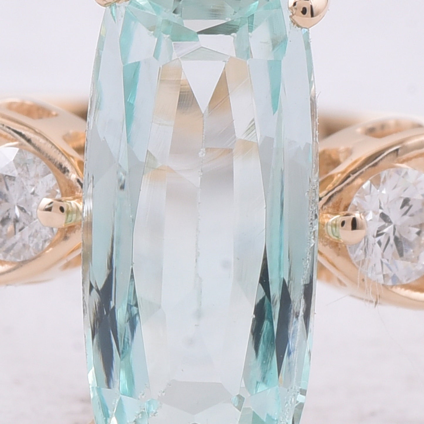 2.07 Ct Cushion Natural Beryl 14K Gold Ring