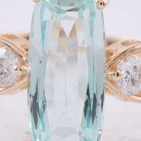 2.07 Ct Cushion Natural Beryl 14K Gold Ring