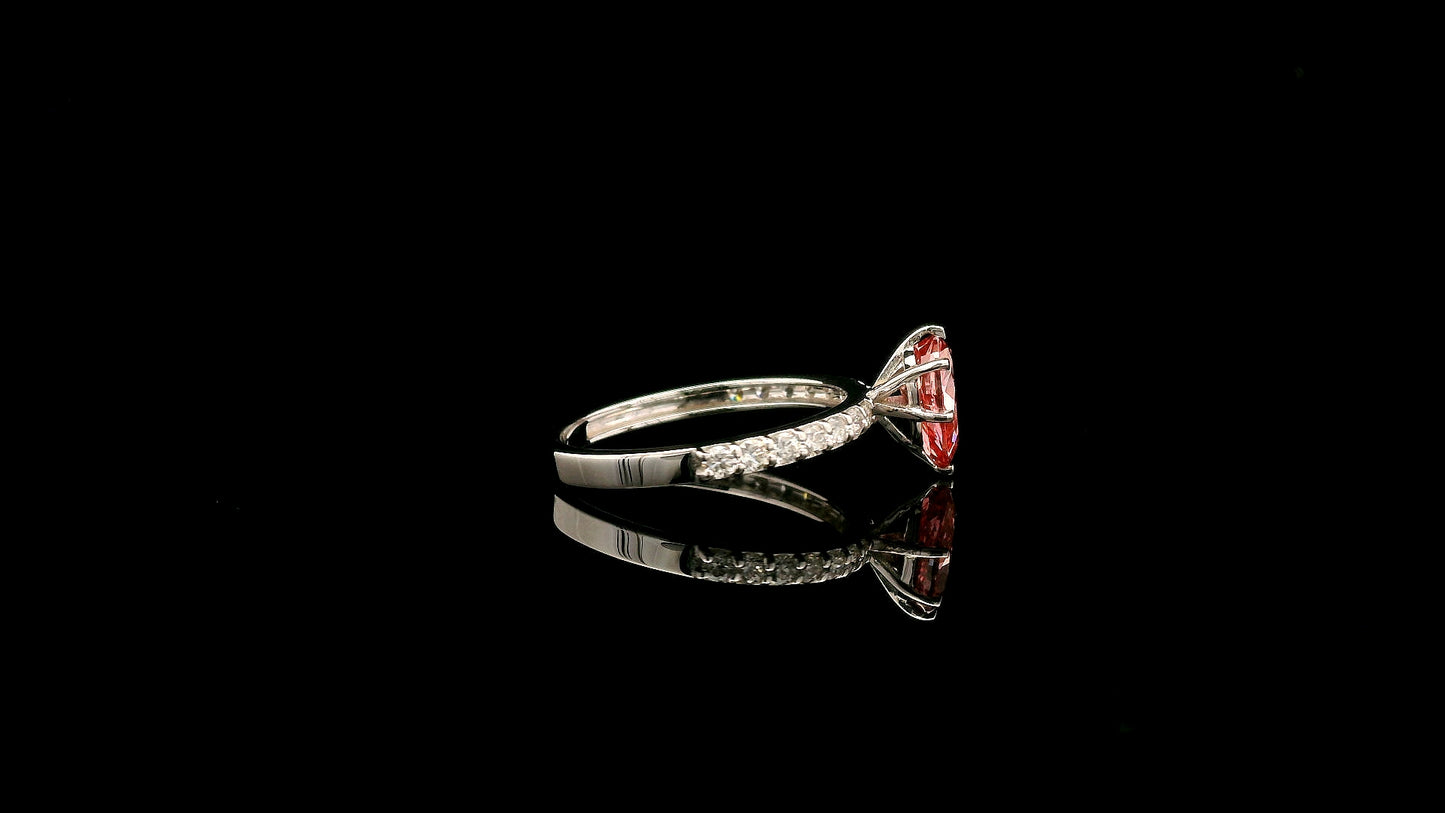 1.35 Carats Pink Lab Grown Diamond 14K Gold Ring
