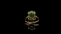 3.37 Ct Octagon Natural Emerald 14K Gold Ring