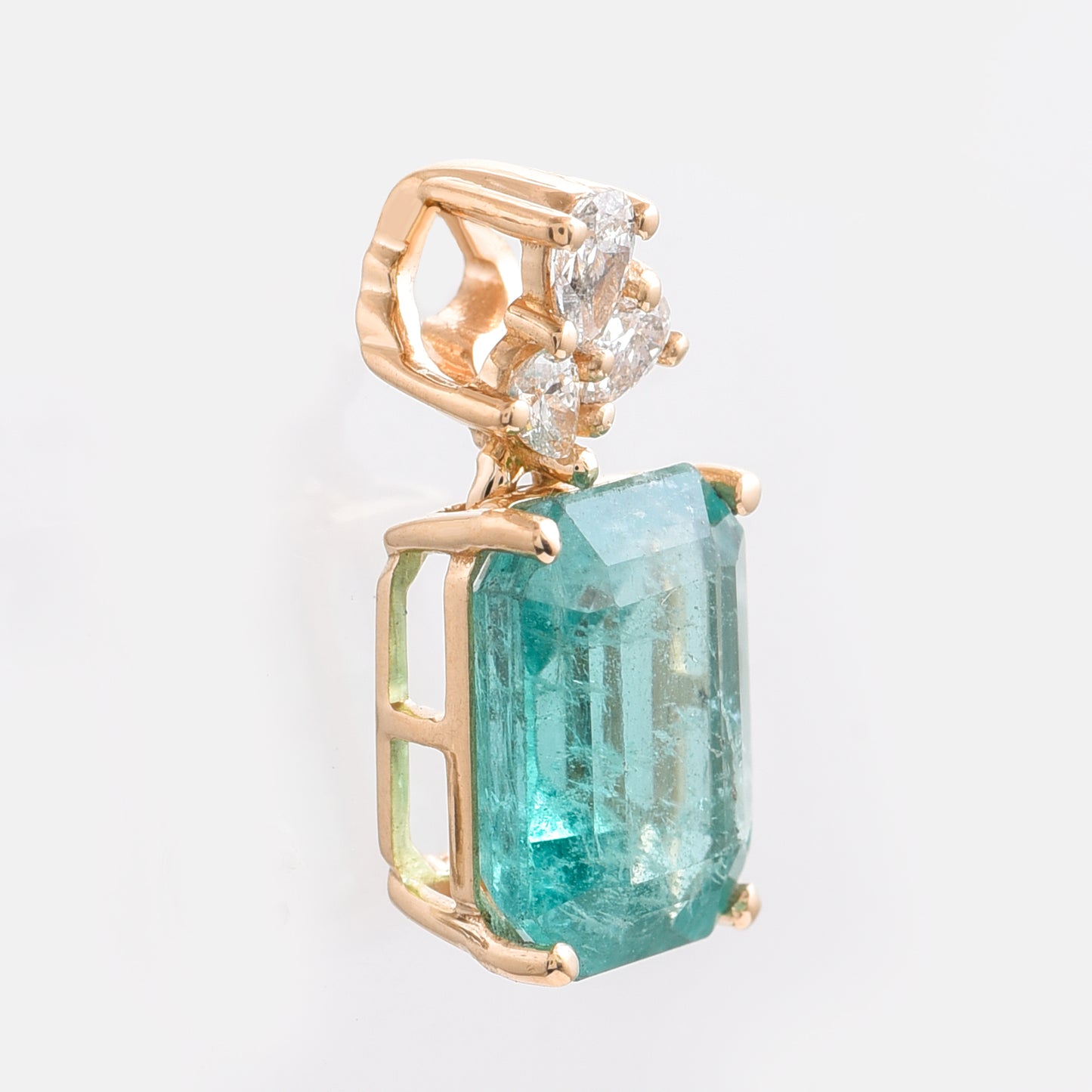 1.94 Ct Octagon Emerald 14K Gold Pendant