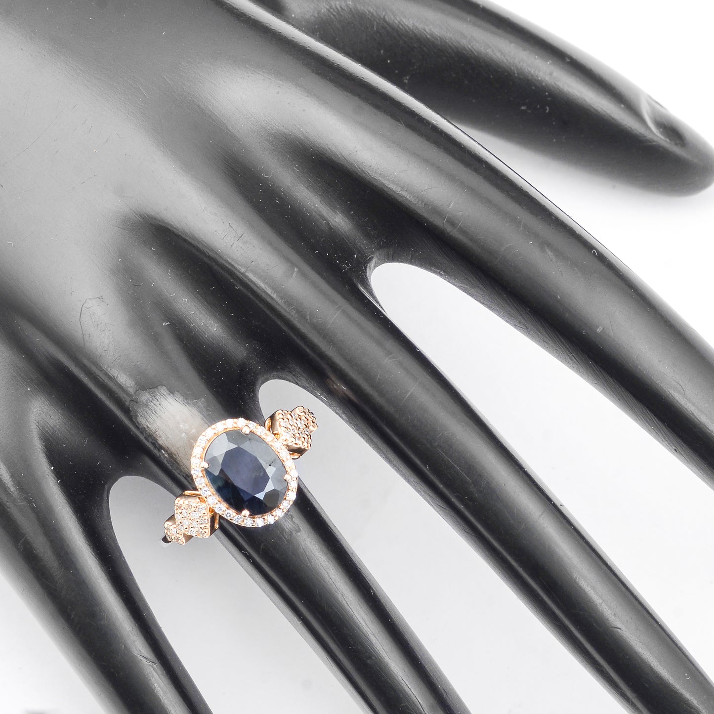 2.26 Ct Oval Mixed Cut Natural Sapphire 14K Gold Ring