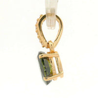 0.61 Ct Oval Green Diamond 14K Gold Pendant