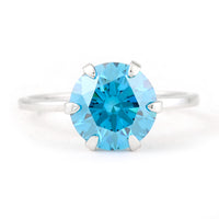 3.10 Carats Blue Lab Grown Diamond 14K Gold Ring