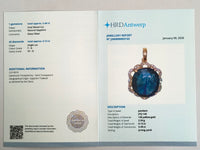 5.61 Ct Oval Mixed Cut Natural Sapphire 14K Gold Pendant