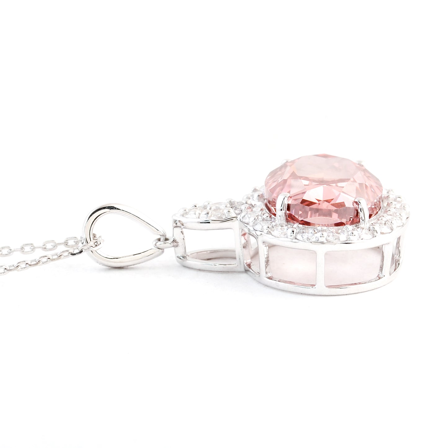 5.53 Carats Pink Lab Grown Diamond 14K Gold Pendant