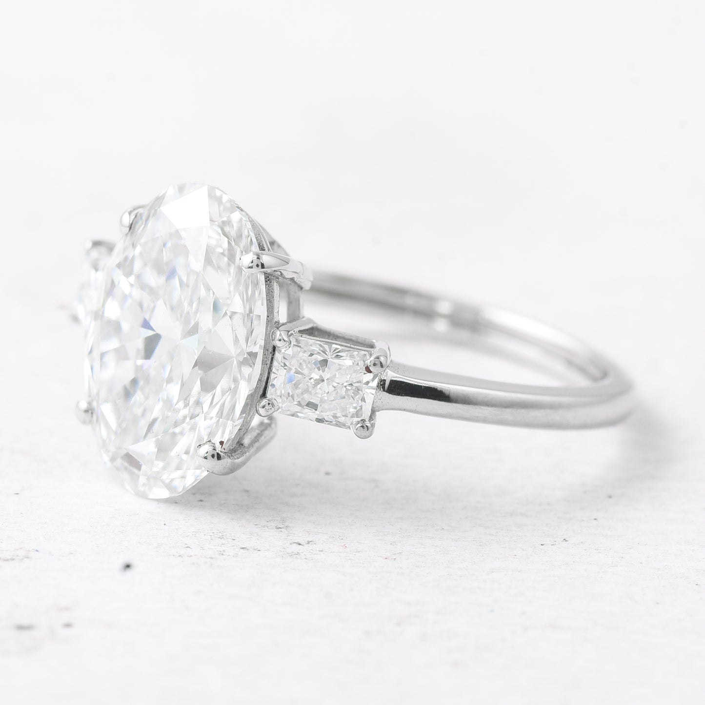 4.52 Ct Oval Lab Grown Diamond 950 Platinum Ring