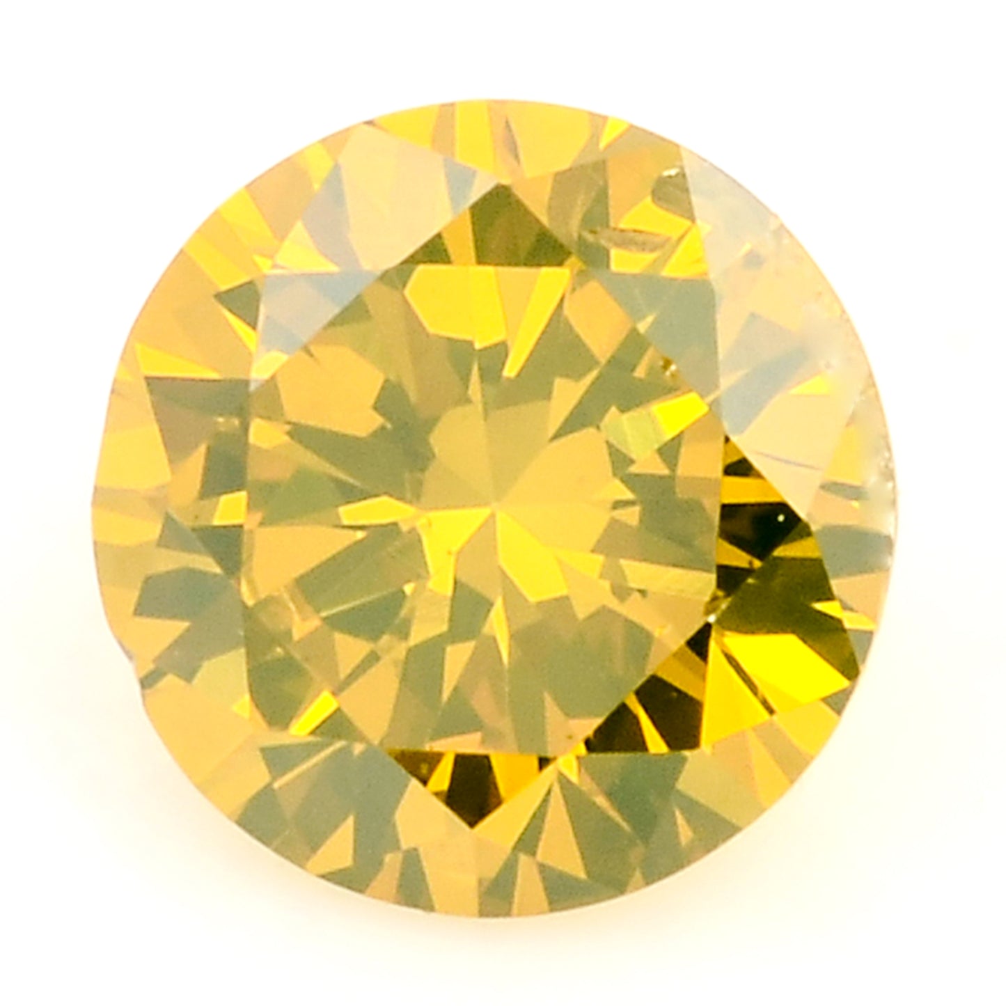 0.25 Yellow Diamond Round Loose Gemstone