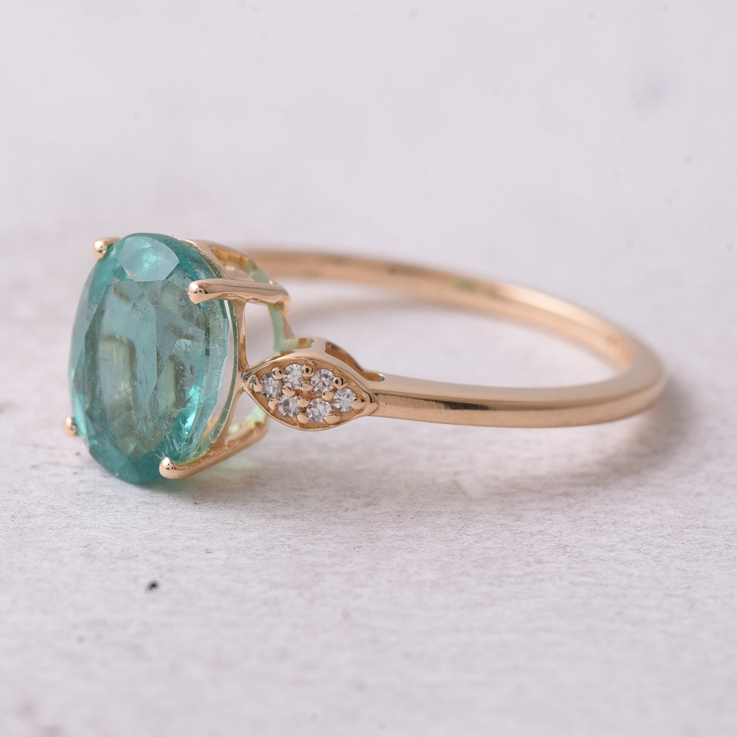 1.99 Ct Oval Natural Emerald 14K Gold Ring