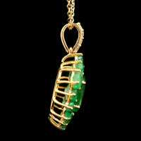 3.06 Ct Oval Emerald 14K Gold Pendant