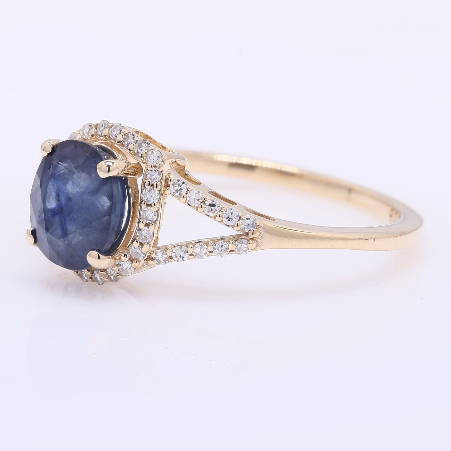 2.19 Ct Oval Cabochon Cut Natural Emerald 14K Gold Ring