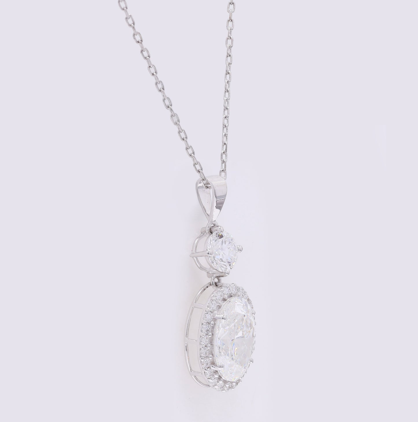 2.98 Carats Lab Grown Diamond 14K Gold Pendant