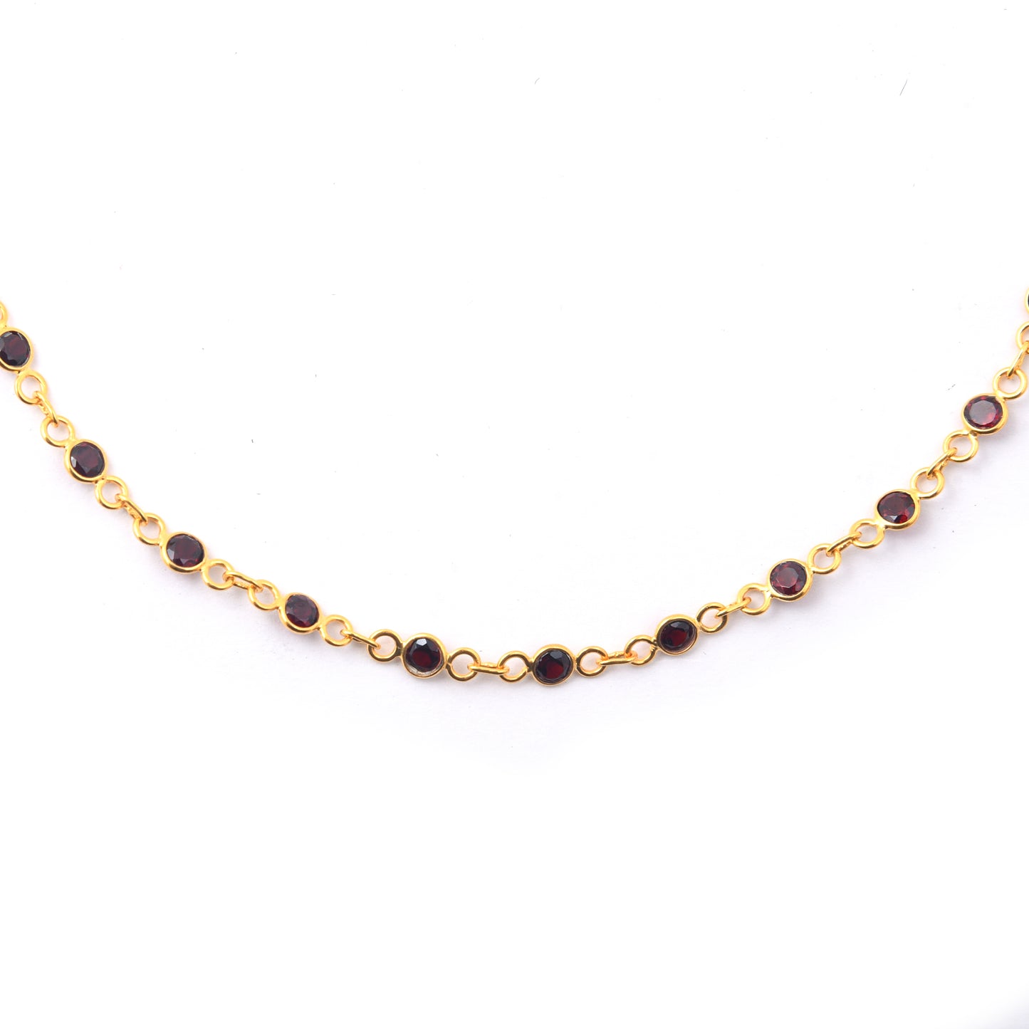 9.48 Ct Round Garnet 925 Sterling Silver Necklace