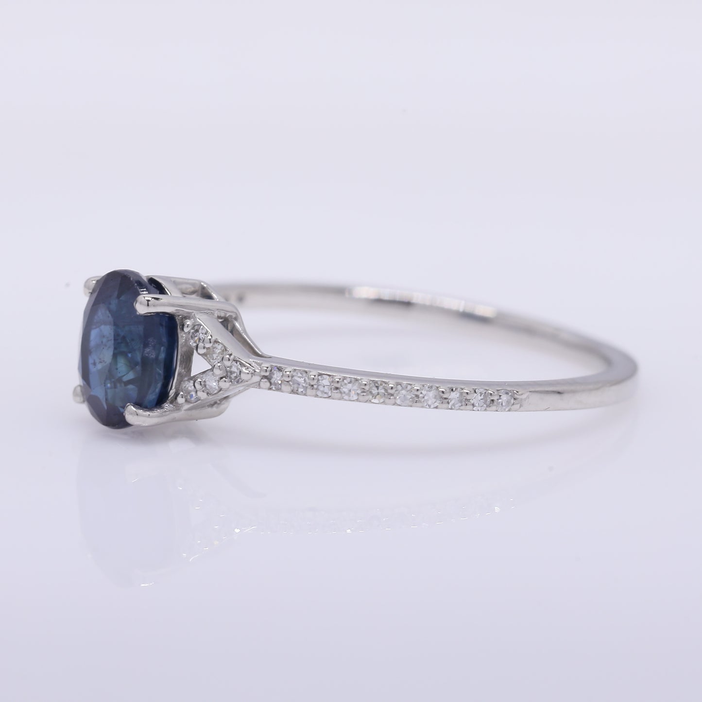 1.23 Ct Oval Mixed Cut Natural Sapphire 950 Platinum Ring