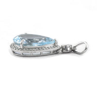 3.42 Ct Pear Mixed Cut Natural Aquamarine 950 Platinum Pendant