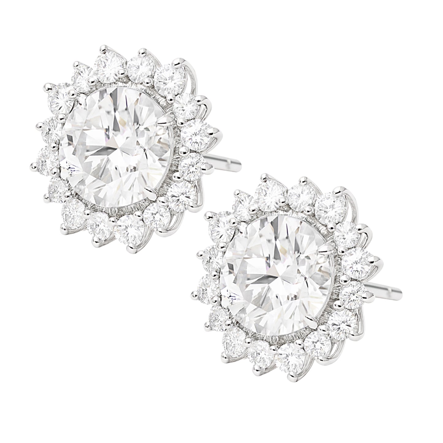 4.34 Carats Lab Grown Diamond 14K Gold Earrings