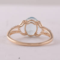 1.59 Ct Oval Aquamarine 9K Gold Ring