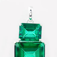 11.57 Ct Octagon Green Topaz, 925 Sterling Silver Pendant