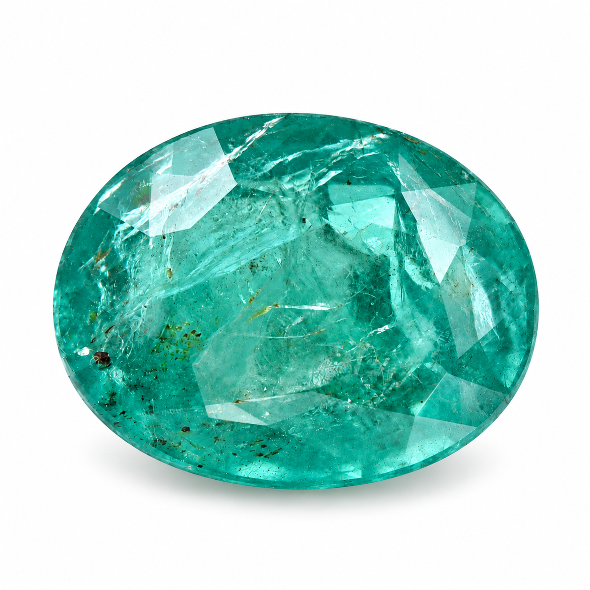 1.8 Natural Beryl Emerald Oval Mixed Cut Gemstone