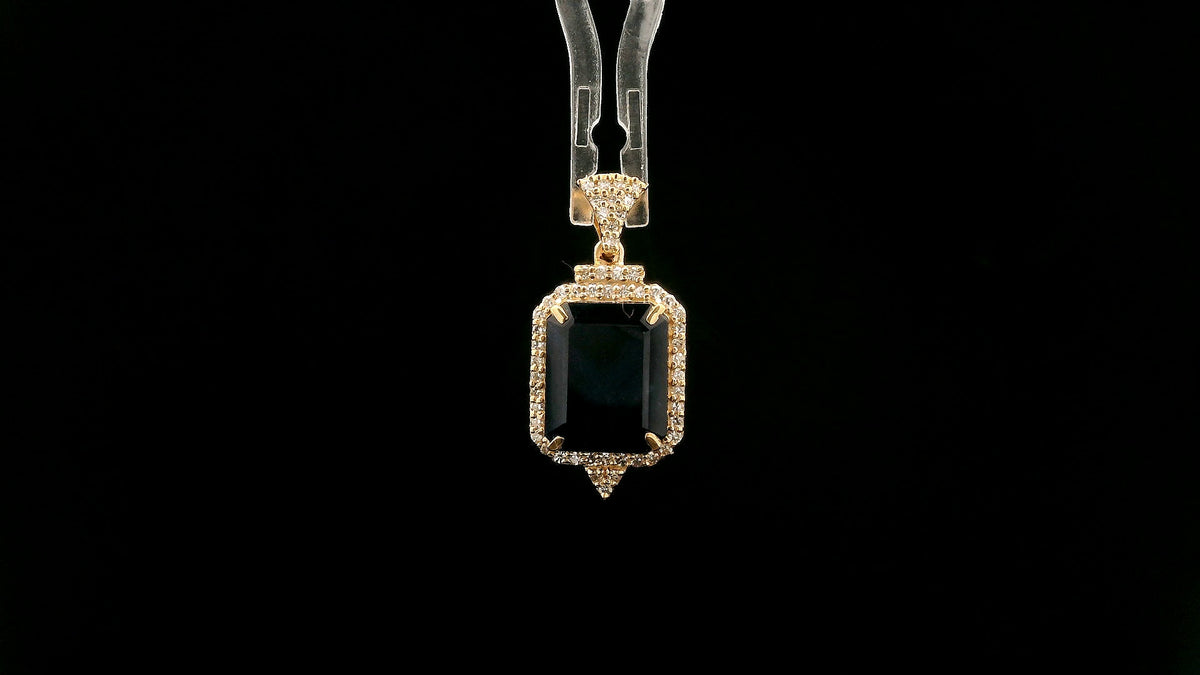 3.01 Ct Octagon Natural Sapphire 14K Gold Pendant