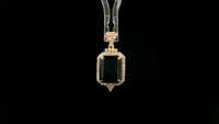 3.01 Ct Octagon Natural Sapphire 14K Gold Pendant
