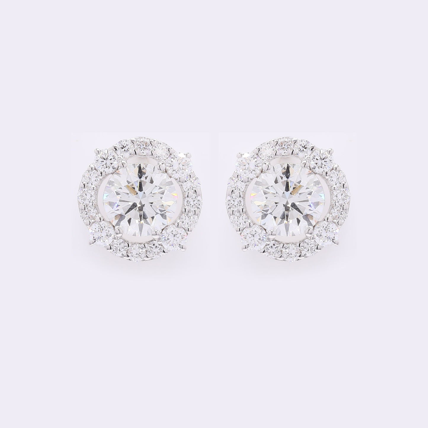4.41 Carats Lab Grown Diamond 14K Gold Earrings