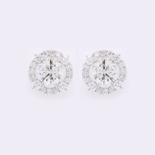 4.41 Carats Lab Grown Diamond 14K Gold Earrings