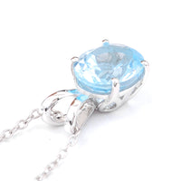 3.20 Ct Oval Sky Blue Topaz 925 Sterling Silver Pendant