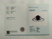 1.27 Ct Oval Mixed Cut Natural Ruby 950 Platinum Ring