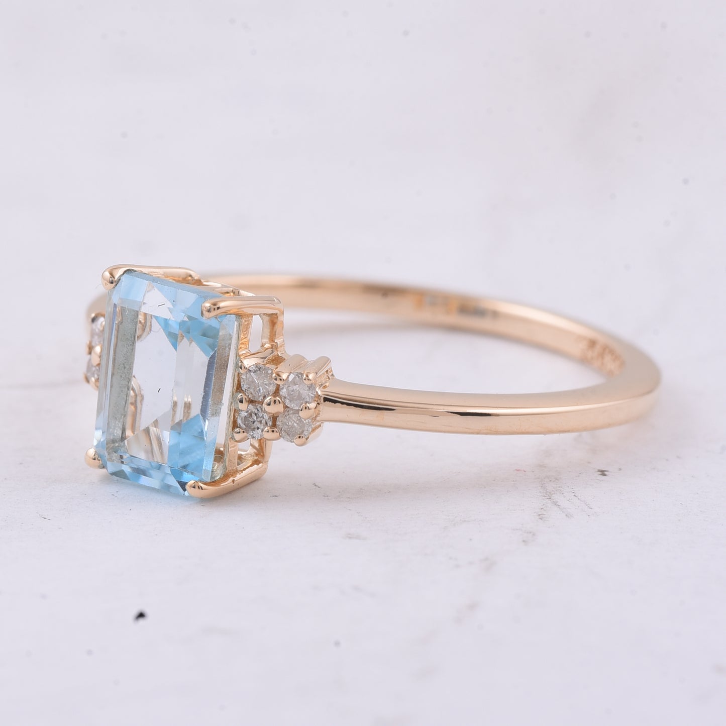 1.47 Ct Octagon Step Cut Natural Topaz 14K Gold Ring
