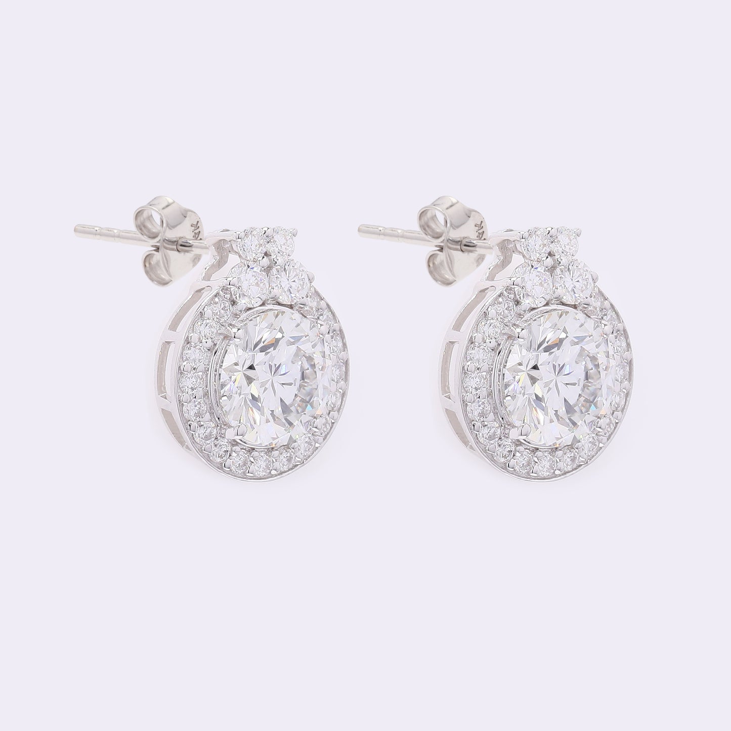 3.78 Carats Lab Grown Diamond 14K Gold Earrings