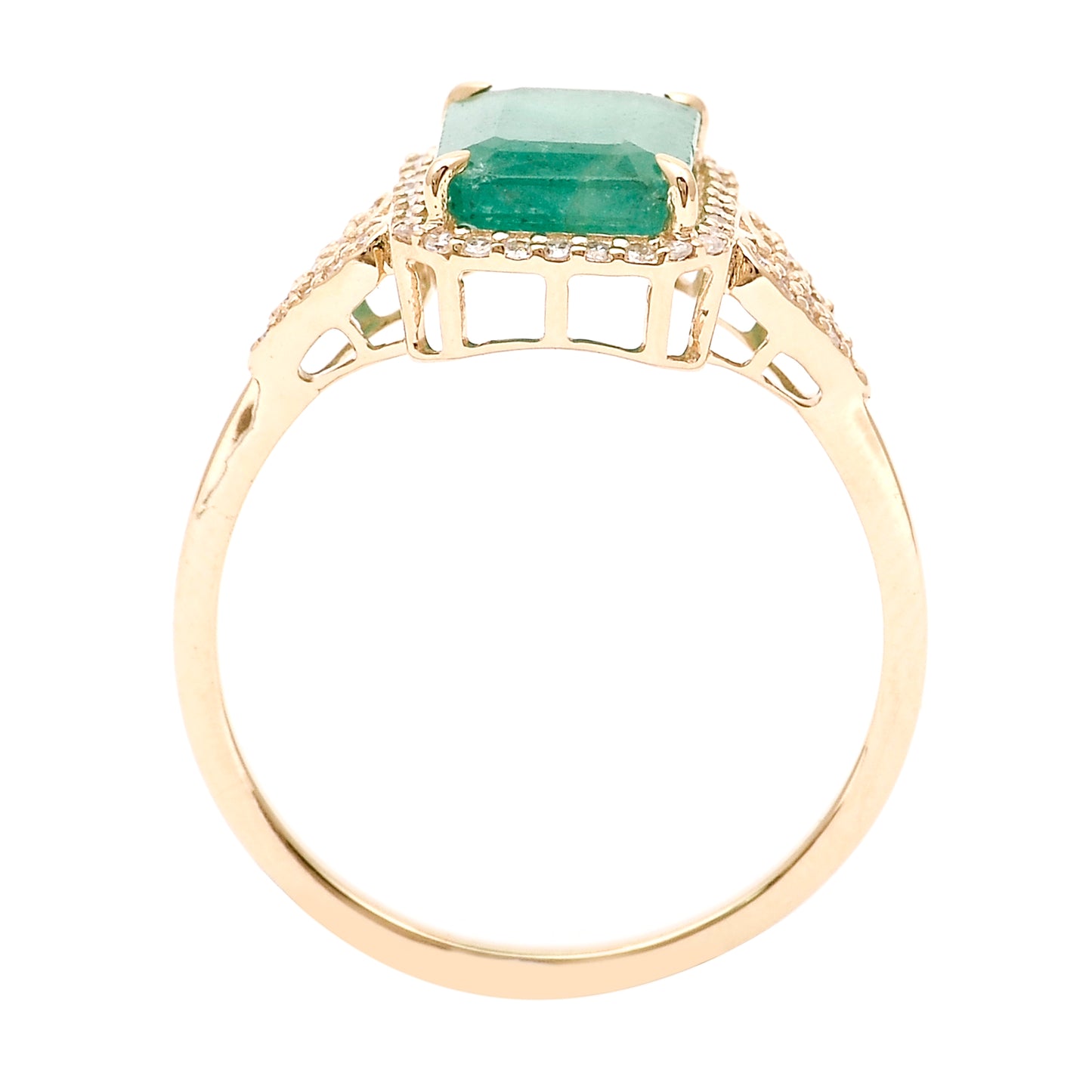 2.44 Ct Octagon Natural Emerald 14K Gold Ring