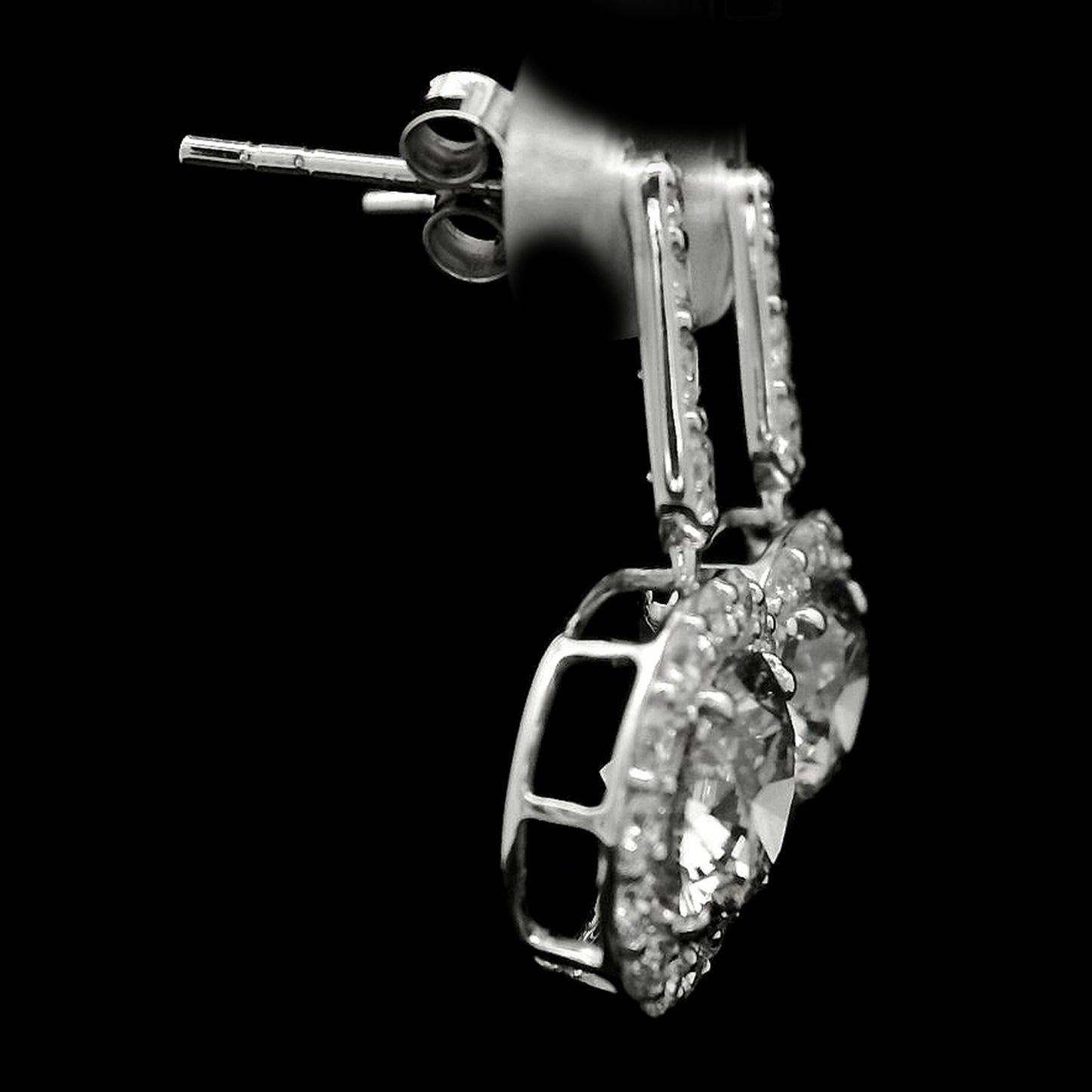 4.40 Carats Lab Grown Diamond 14K Gold Earrings