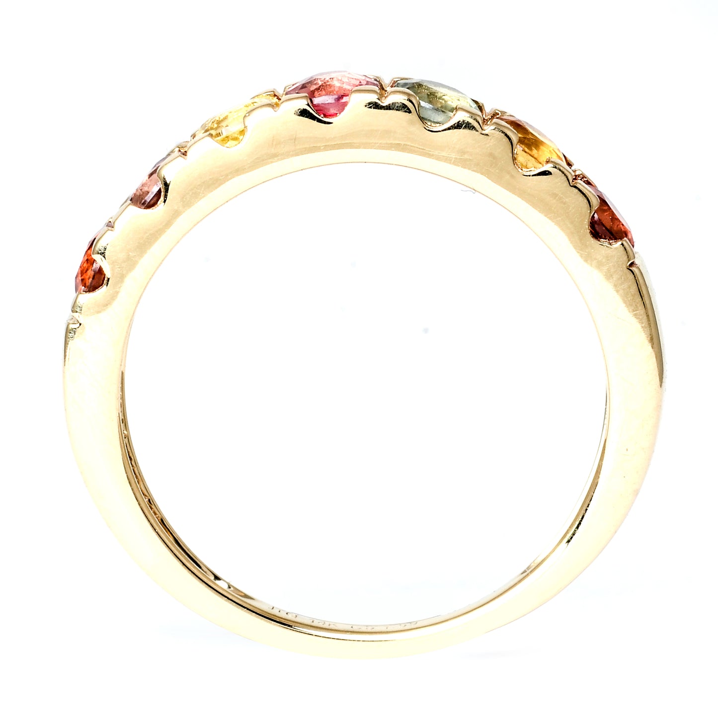1.34 Ct Round Mixed Cut Natural Codundum Multi Sapphire 14K Gold Ring